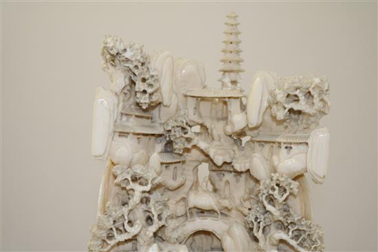 A Chinese ivory carving, first half 20th century, total height 25cm